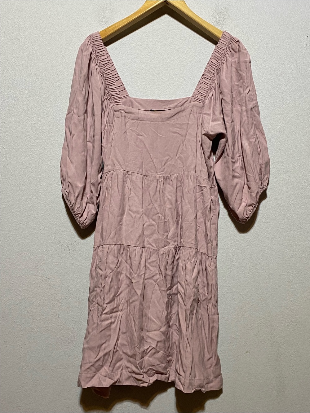 NWT Shinestar Baby Doll Square Neck Rose Women's Puffy Sleeve Dress Size Medium